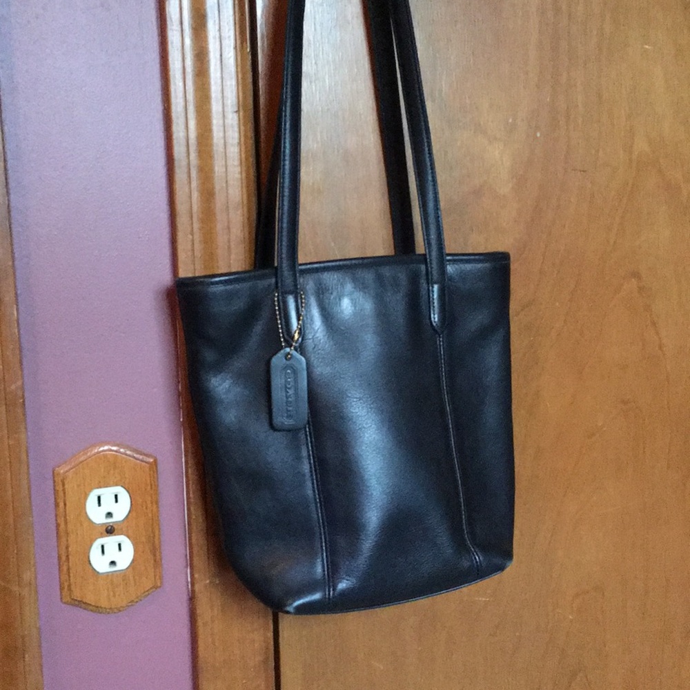 Coach black leather bag